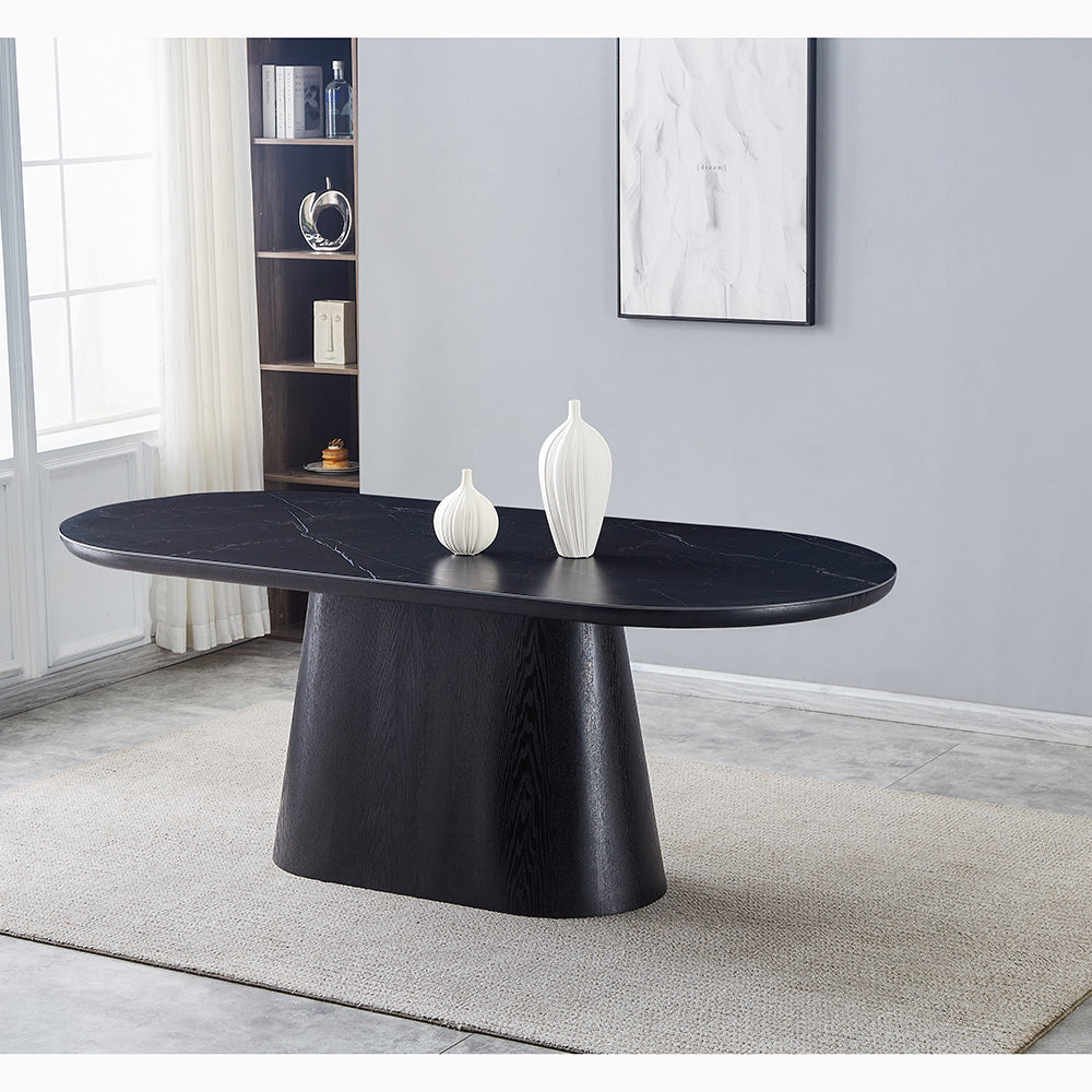 Calgary Dining Table Black Top
