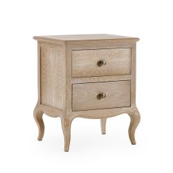 Camille 2 Drawer Bedside - Limed Oak | French-Inspired Elegance (Pre-order for September delivery)