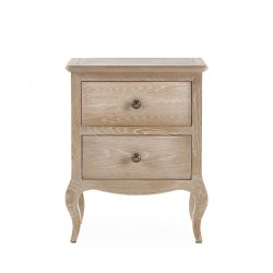 Camille 2 Drawer Bedside - Limed Oak | French-Inspired Elegance (Pre-order for September delivery)