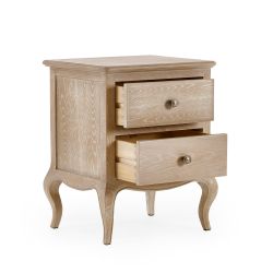 Camille 2 Drawer Bedside - Limed Oak | French-Inspired Elegance (Pre-order for September delivery)