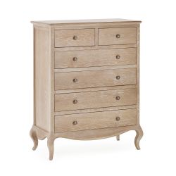 Camille 4+2 Drawer Chest – French-Inspired Design in Limed Oak | Elegant Storage Solution (Pre-order for August delivery)