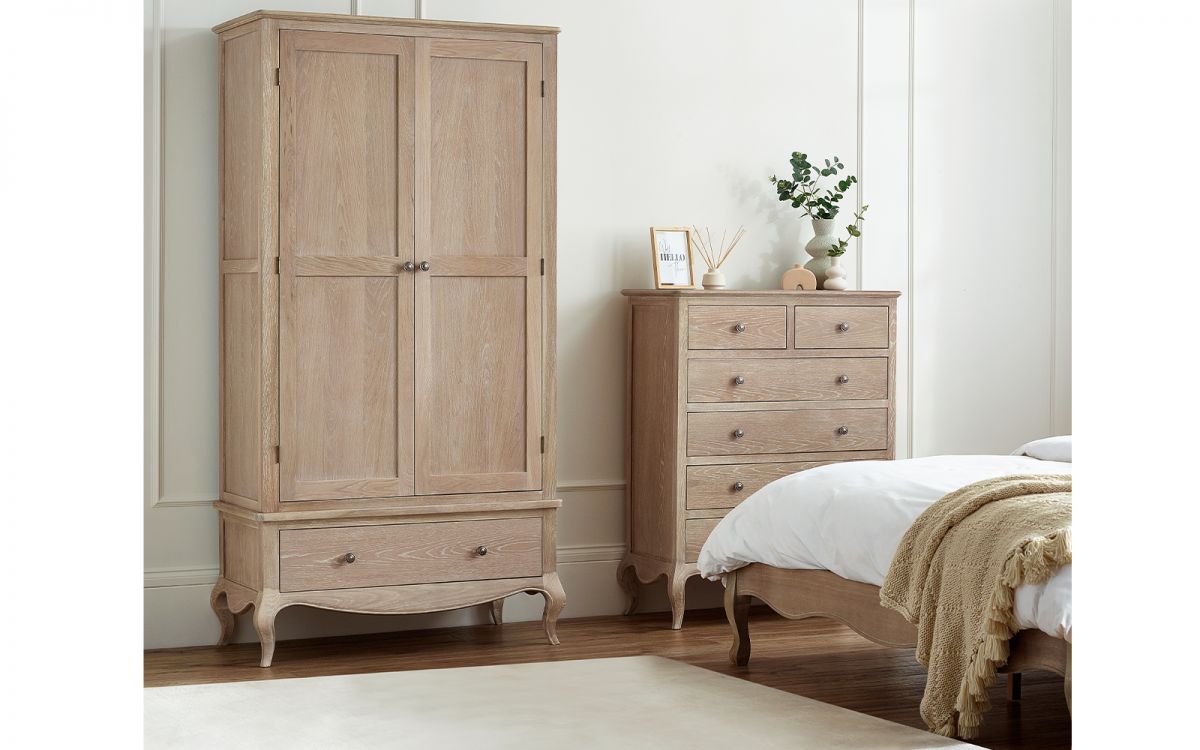 Camille Combination Wardrobe - Limed Oak | Elegant French-Inspired Storage Solution