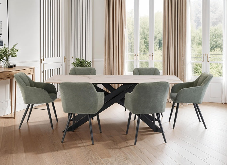 Hugo Fabric Dining Armchair