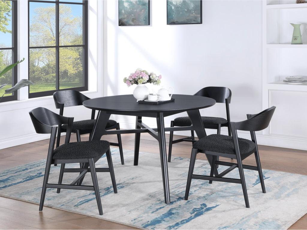 Carrington Black 120cm Round Dining Set