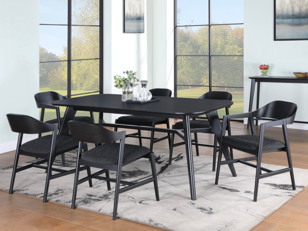 Carrington Black 180cm Dining Set