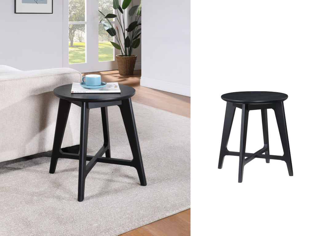 Carrington Black Round Lamp Table