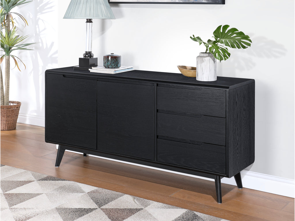 Carrington Triple Sideboard in Black Finish