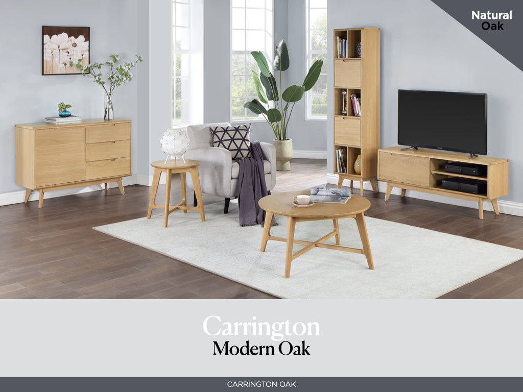 Carrington Oak Lge Single Bookcase