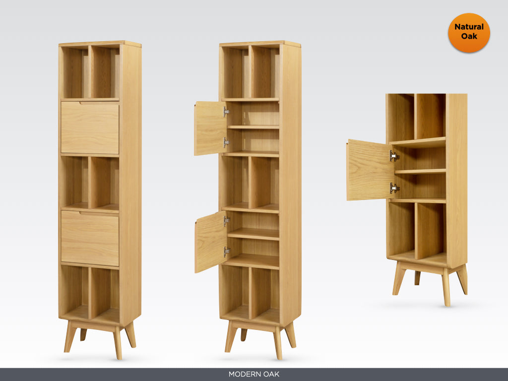 Carrington Oak Lge Single Bookcase