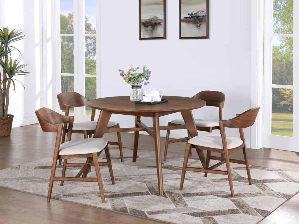 Carrington Walnut 120cm Round Dining Set