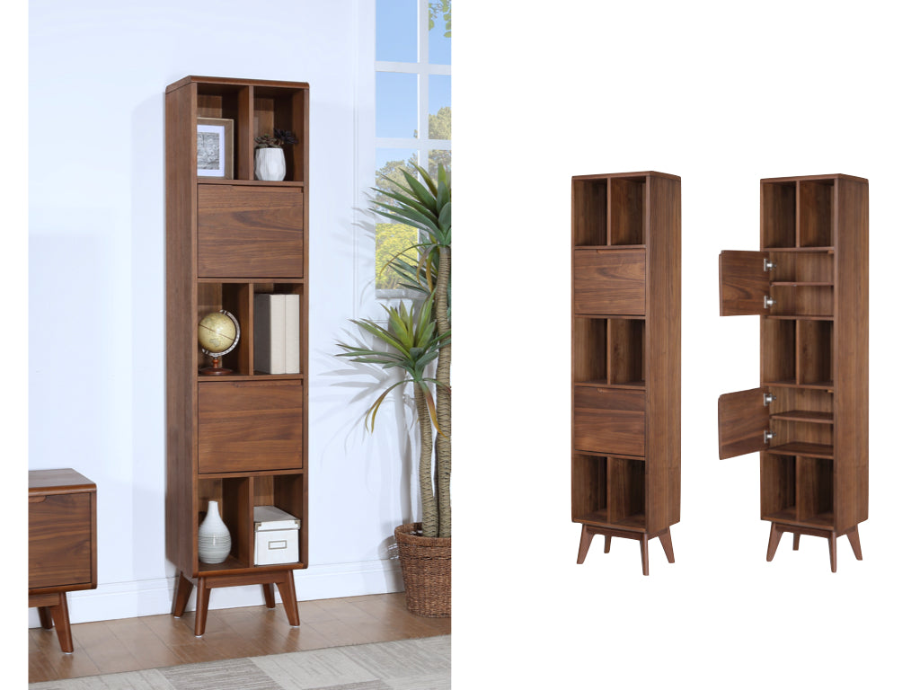 Carrington Walnut Lge Single Bookcase