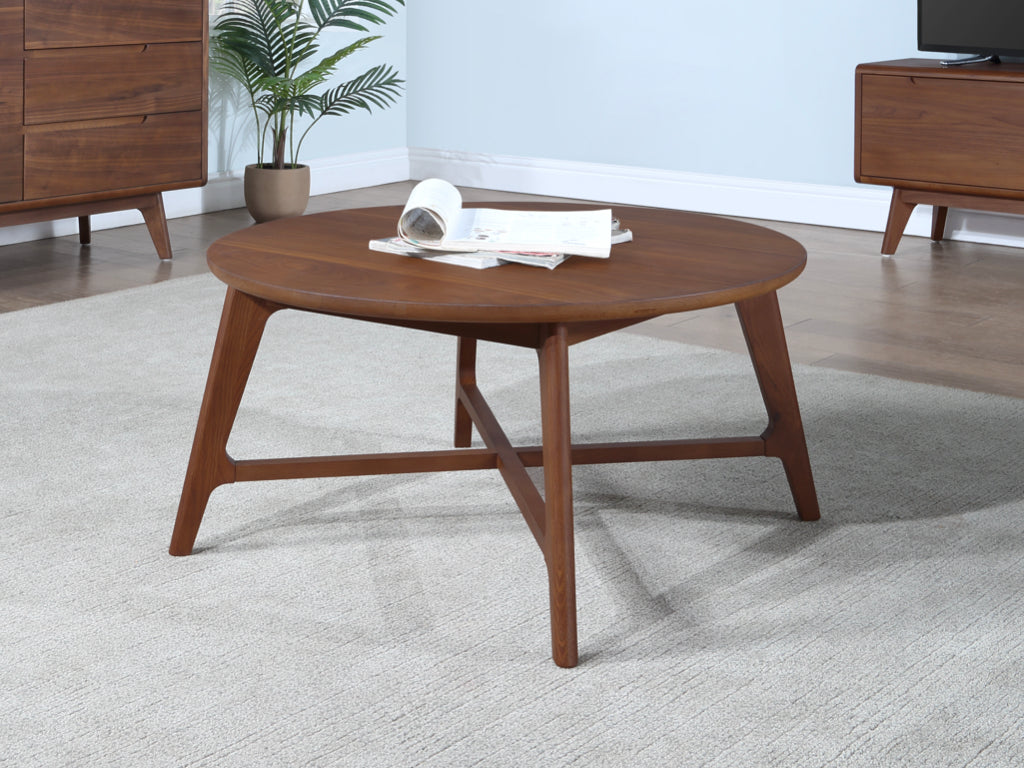 Carrington Round Walnut Coffee Table
