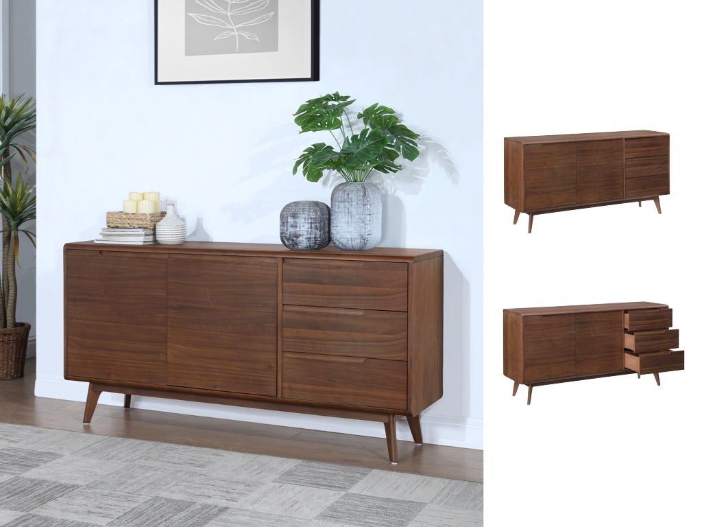 Carrington Walnut Triple Sideboard