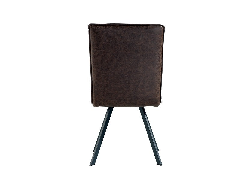 Faux Leather Chair 24 in Brown - rear