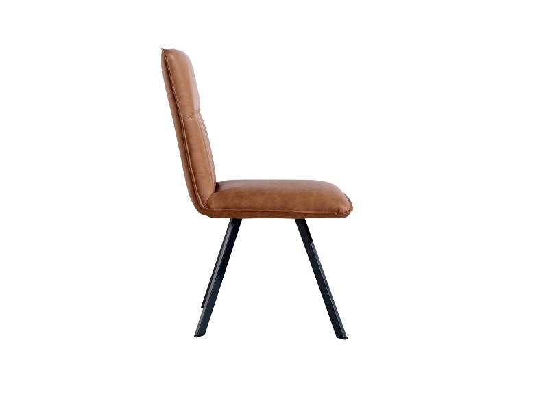 Faux Leather Chair 24 in Tan - side