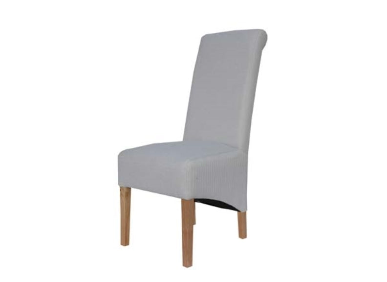 Scroll Back Natural Fabric Chair - 1