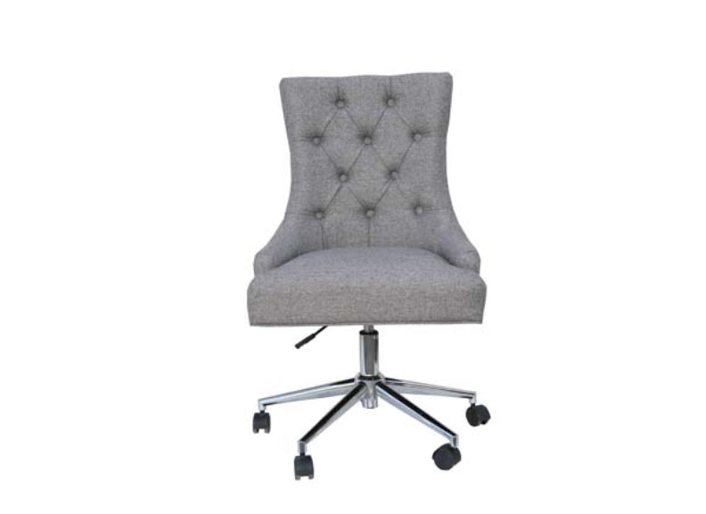 Light Grey Fabric Winged Office Chair - front
