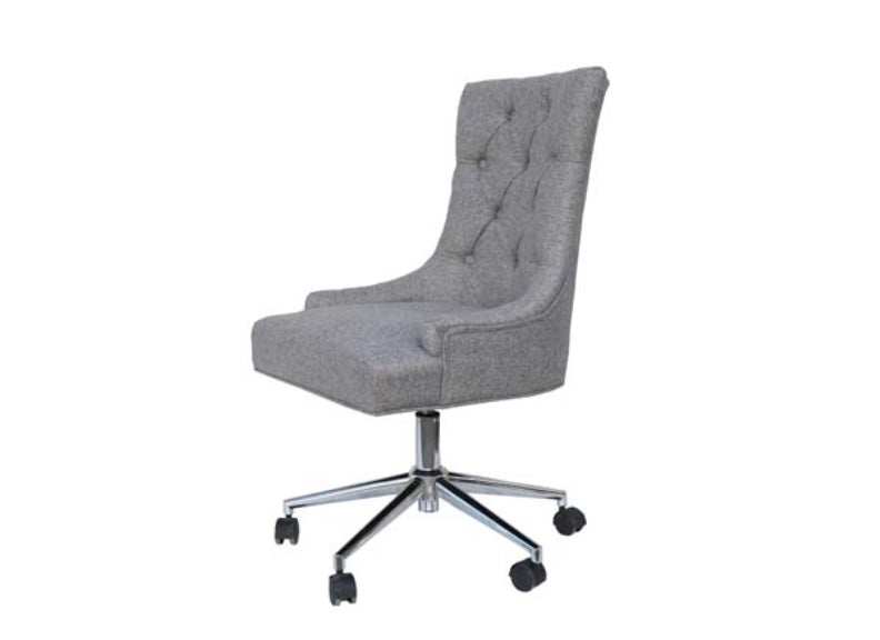 Light Grey Fabric Winged Office Chair