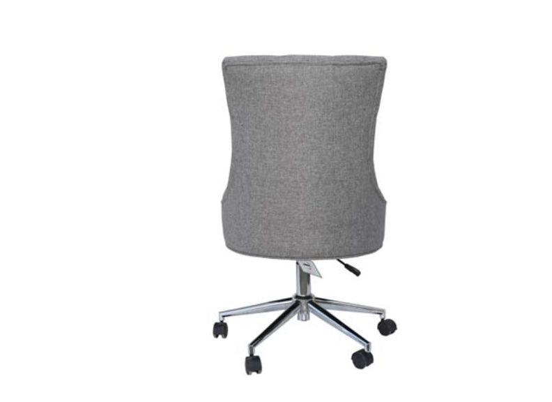 Light Grey Fabric Winged Office Chair - rear