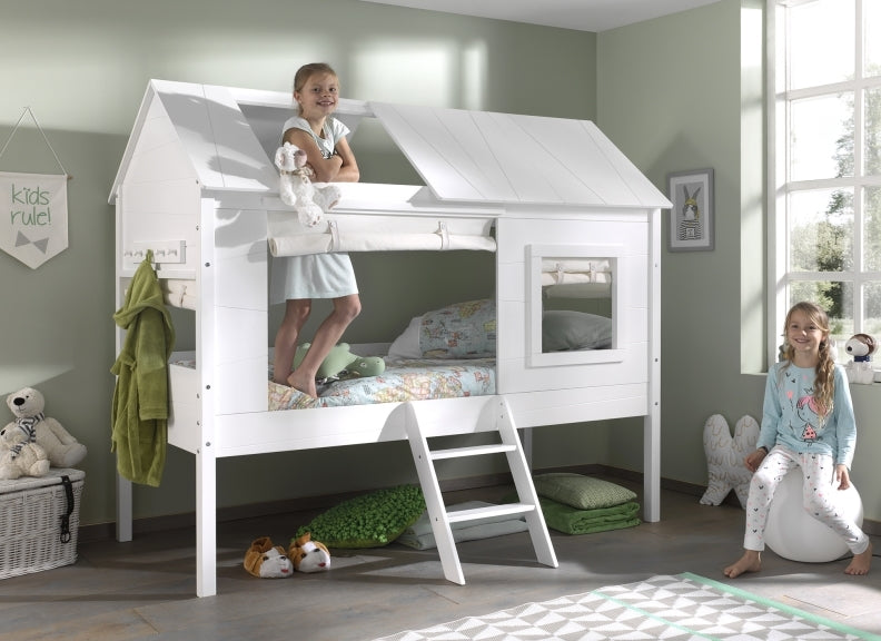 Charlotte White Tree Bed With Curtains Room