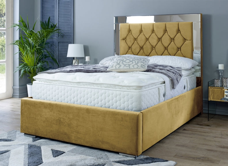 Chesterfield Mirrored Velvet Beds