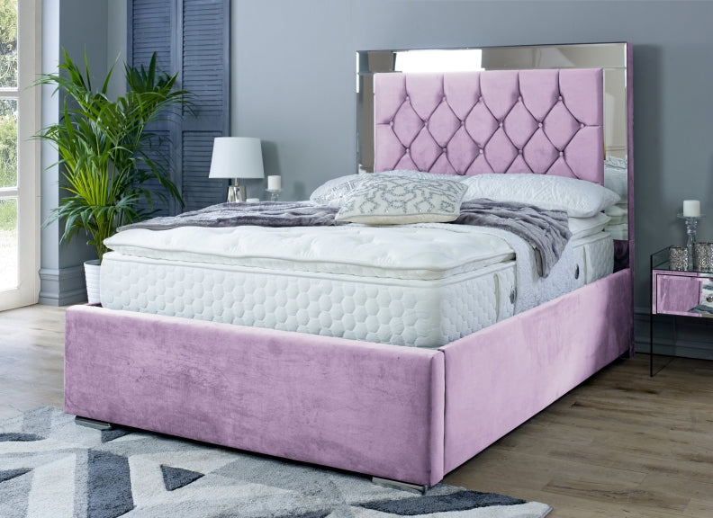 Chesterfield Mirrored Velvet Beds