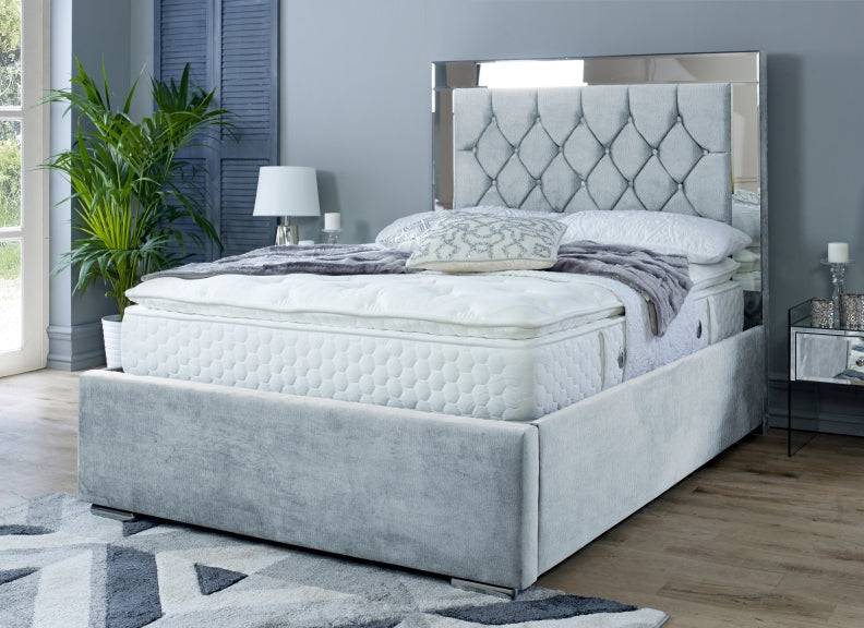 Chesterfield Mirrored Fabric Beds