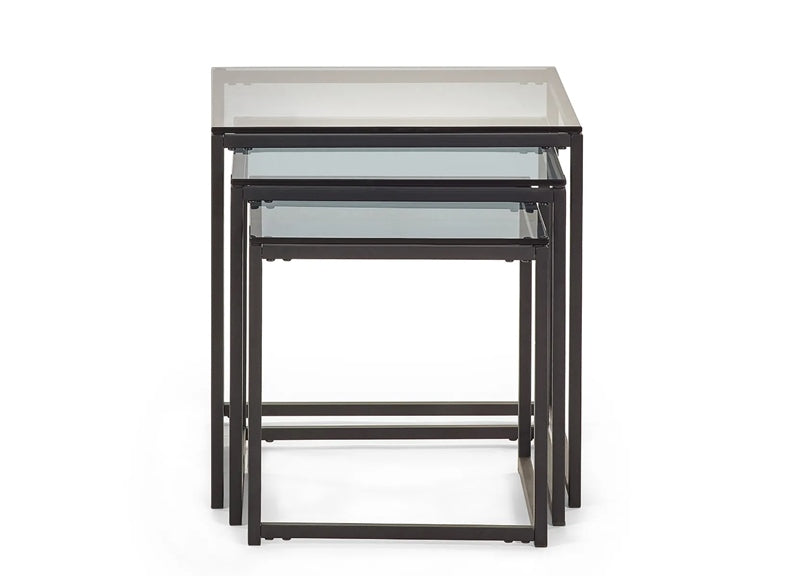 Chicago Smoked Glass Square Table Nest
