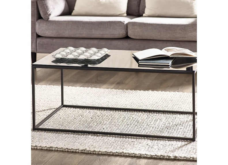 Chicago Smoked Glass Rectangular Coffee Table - room