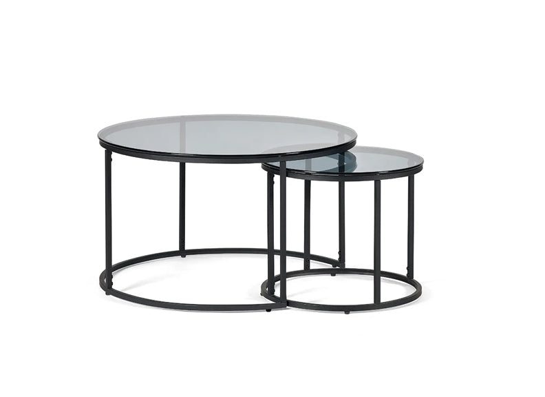 Chicago Smoked Glass Nest Of Coffee Tables - 1