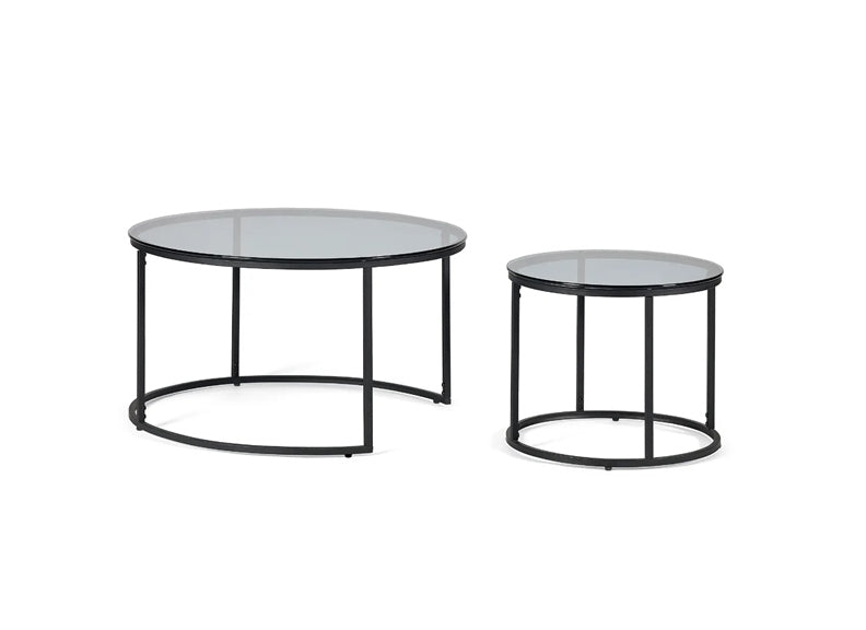 Chicago Smoked Glass Nest Of Coffee Tables - 2