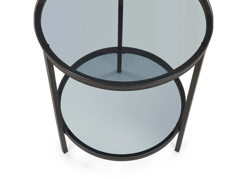 Chicago Round Glass Side Table - top