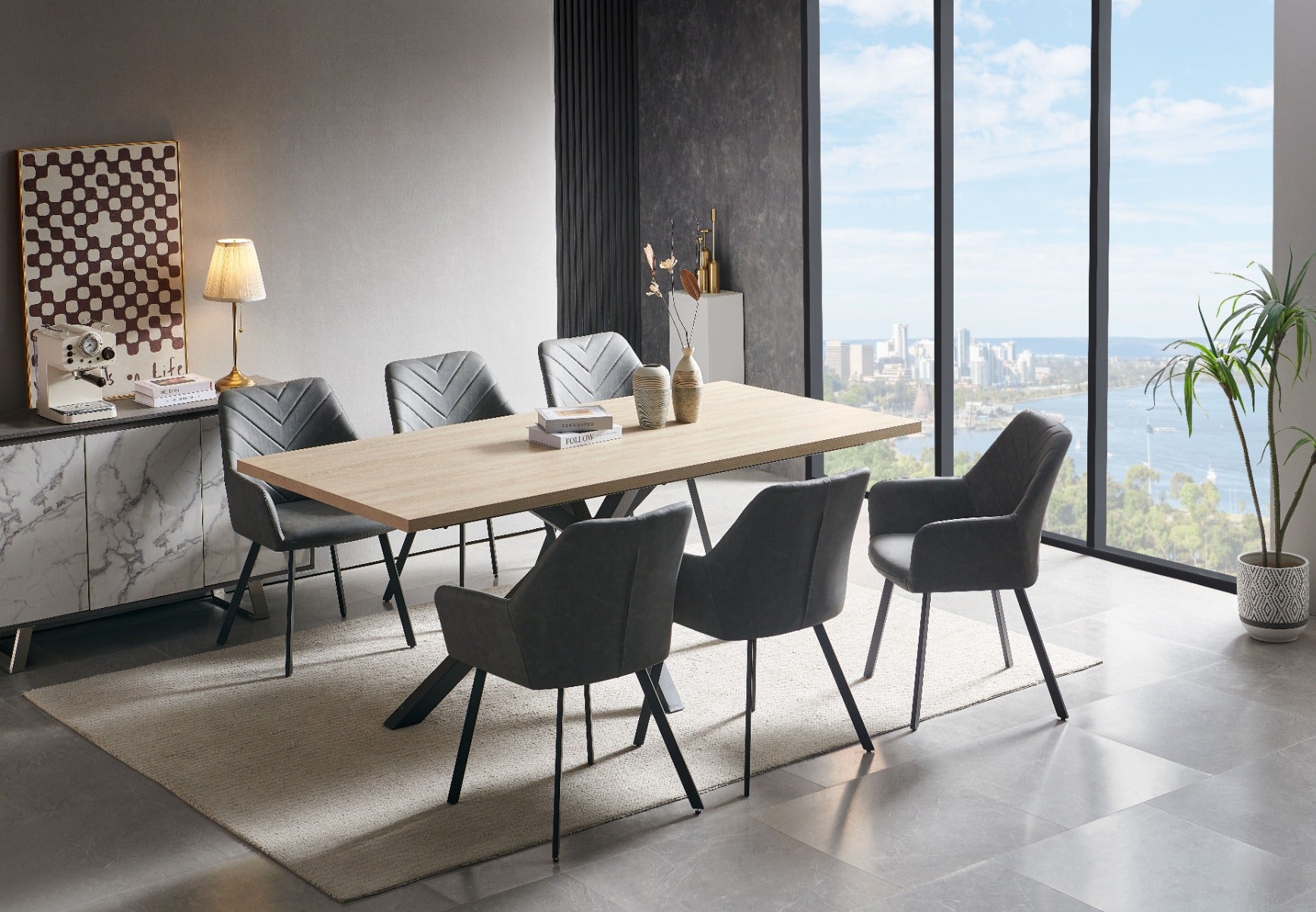 Chrissie Dark Grey Microfibre Chair - Soft and Durable Dining Chair