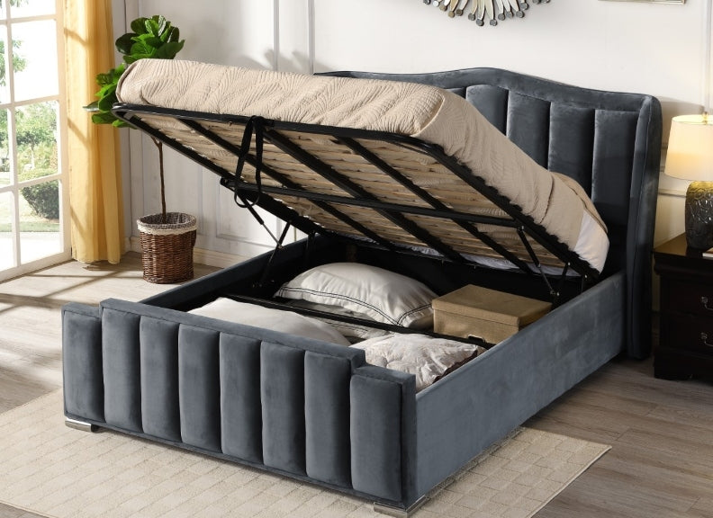 Claire Grey Bed - open