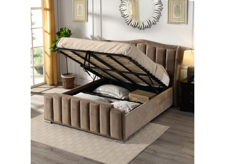 Clare mink Velvet Bed - open