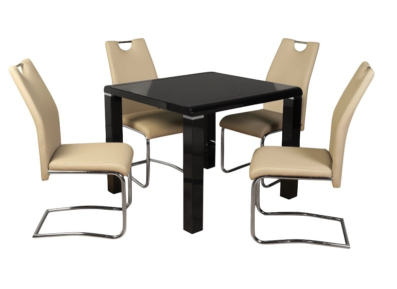 Clarus Black Table & Claren Khali PU chairs