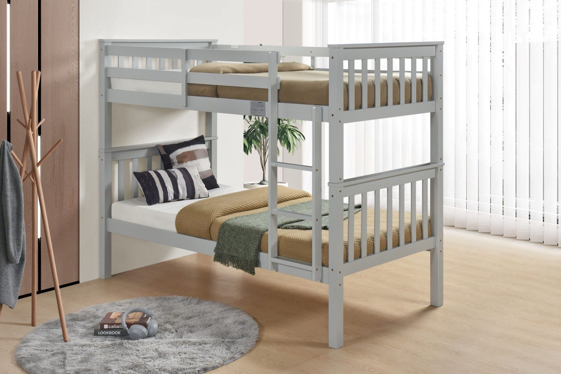 Colton Bunk Bed in White, Grey or Charcoal Colour