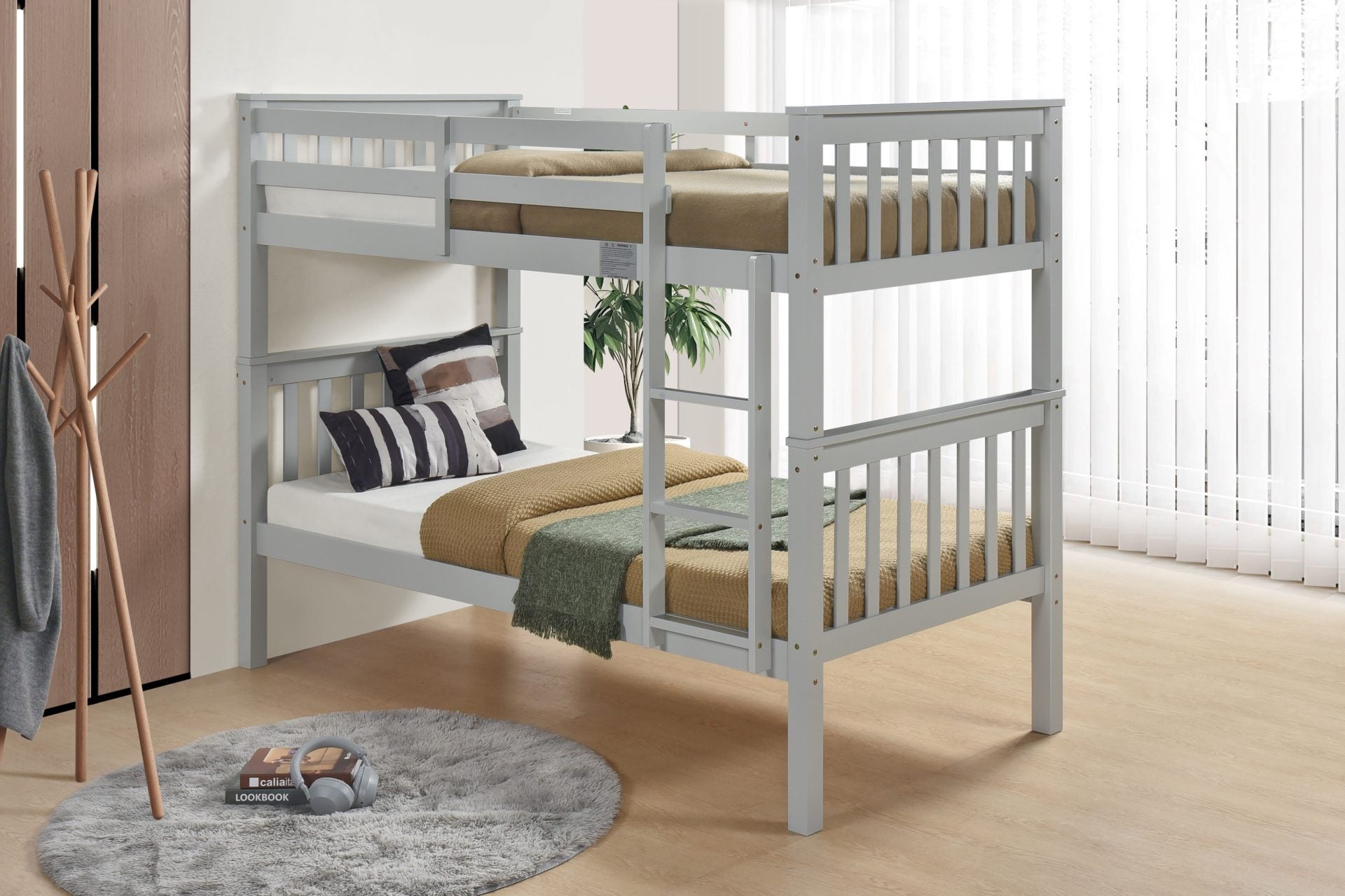 Colton Bunk Bed in White, Grey or Charcoal Colour