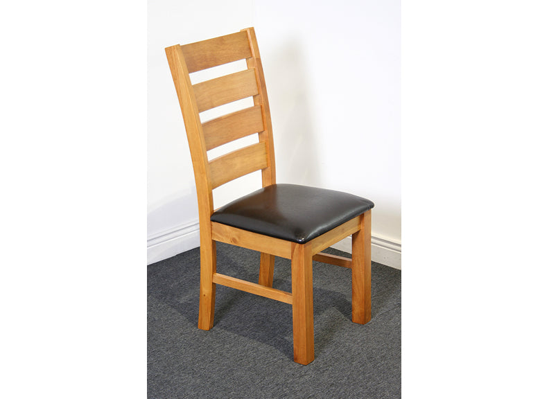 Columbia Dining Chair - oak W/pu seat