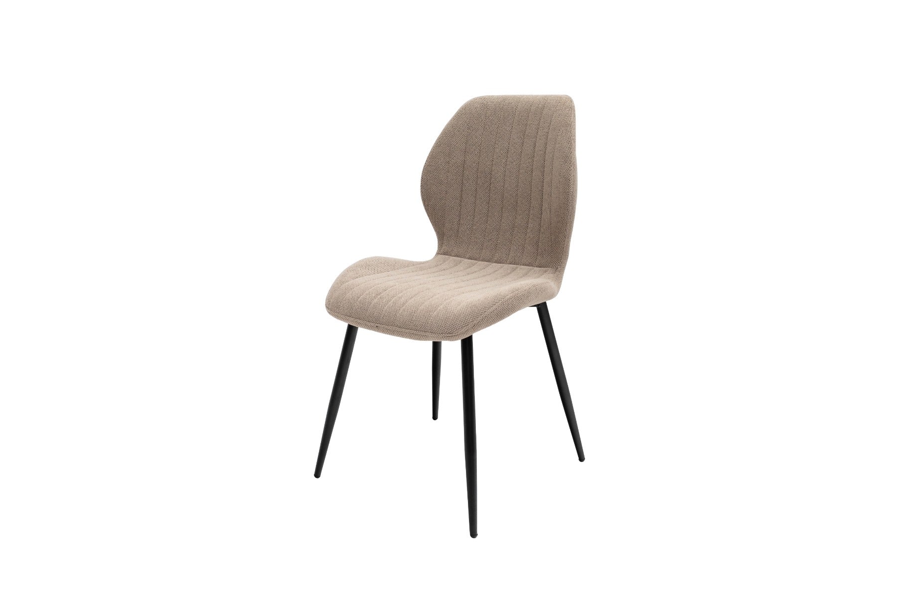 Conway Stone Fabric Dining Chair – Water Repellent with Vertical Stitch Pattern