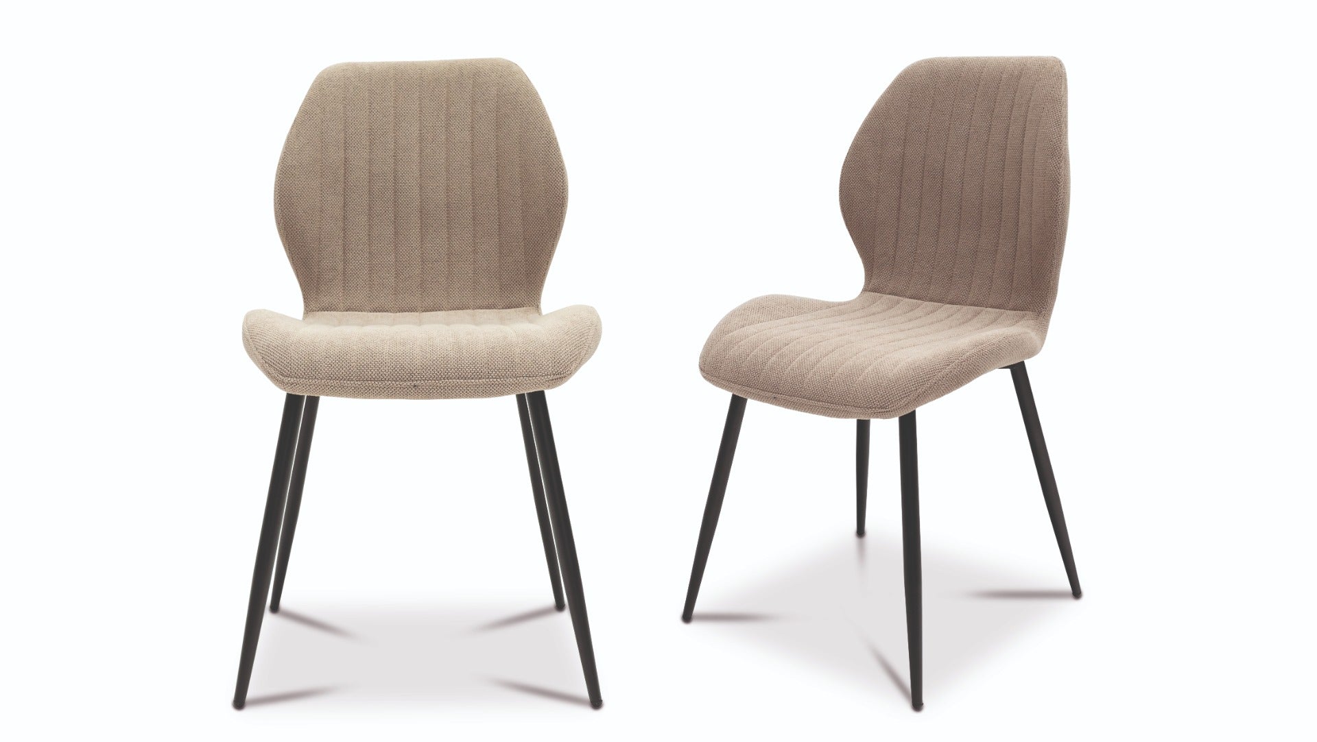 Conway Stone Fabric Dining Chair – Water Repellent with Vertical Stitch Pattern