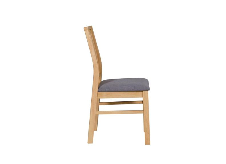 Pair Of Cooper Dining Chairs - Grey Fabric Seat (Nett)