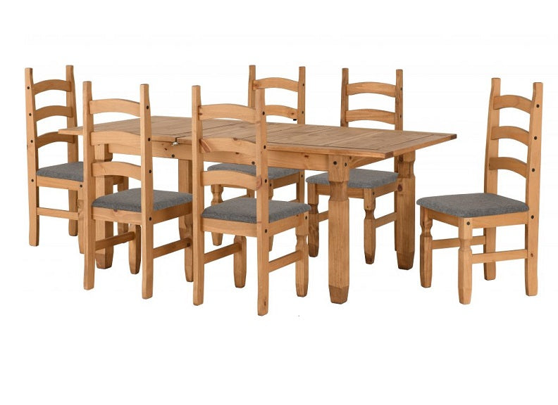 Corona Extending Table W/Fabric Seat Chairs