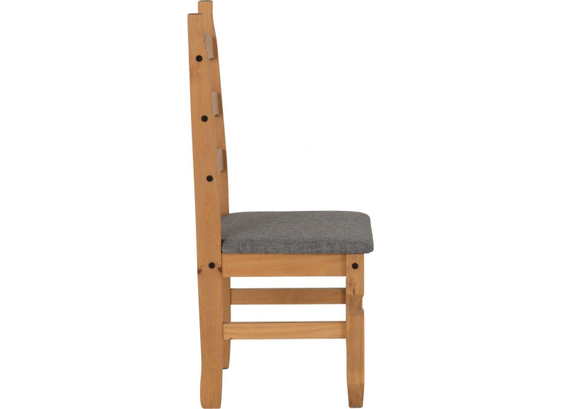 Corona Pine Dining Chair W/Fabric Seat - side