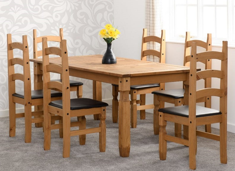 Corona Pine 6ft Brown PU Chair Room