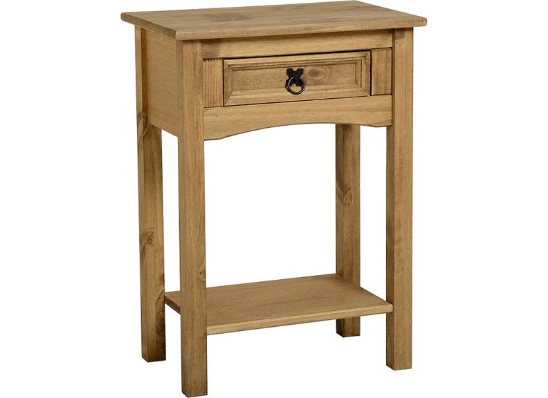 Corona Pine 1 Drw Console + Shelf