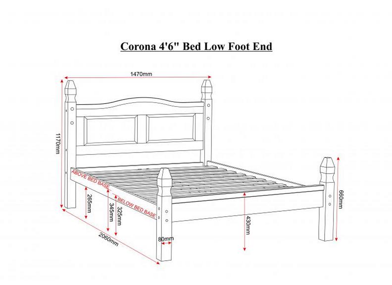Corona Pine Low End Bed