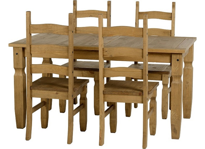 Corona Pine 5 ft Fixed Dining Set