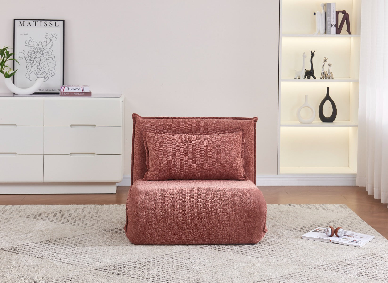 Corso Sofa Bed in Rust – Stylish Sofa with Versatile Sleep Functionality
