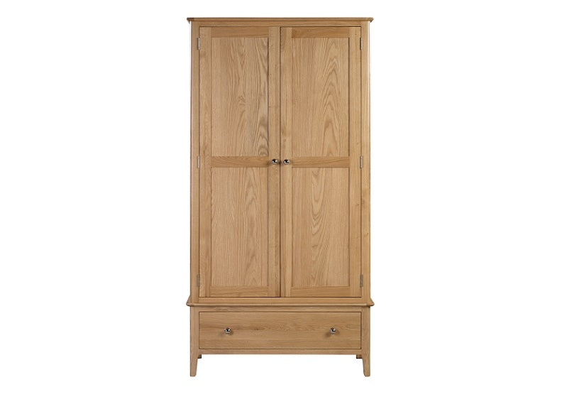 Cotswold Oak 2 Door Wardrobe Front